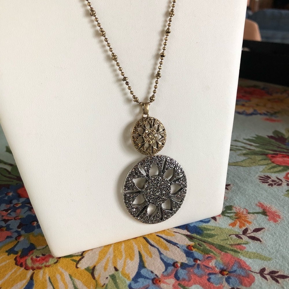 Lucky Brand Brass and Silver Tone Necklace